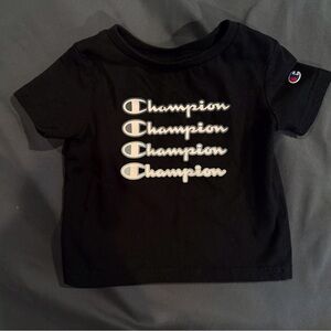 Champion Kids Tee with Logo Repeats - Black